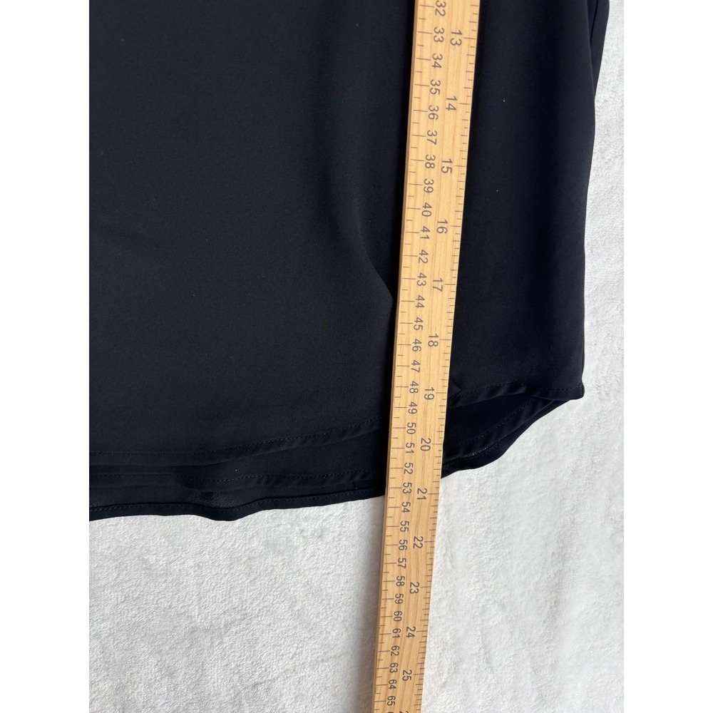 Babaton Short Sleeve Blouse Womens Size S Black Polo Collar V-Neck Career Top‎ - Picture 8 of 8
